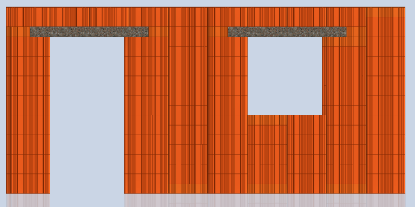 Muro con puerta y ventana: montaje preciso y sólido